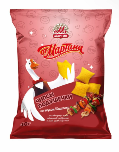 Чипсы подушечки ОТ МАРТИНА со вкусом шашлыка 40 гр